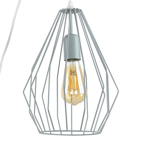 Lampe à suspendre avec fiche Câble de 5,5 m Gris flexible