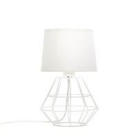 Lampe de table Blanc 34 cm E27 Tissu Métal