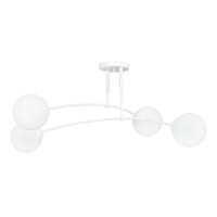 Plafonnier Blanc Boule Abat-jour 4x E14 Plafonnier