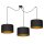 Lampe à suspendre noire or réglable 3 flammes tissu E27