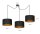 Lampe à suspendre noire or réglable 3 flammes tissu E27