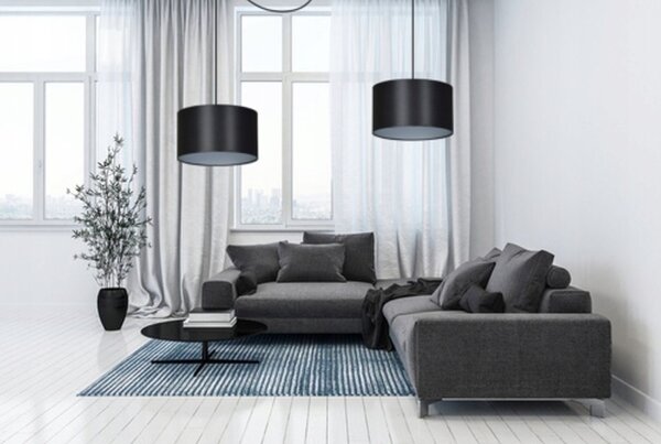 Suspension réglable Noir Argent Tissu Moderne