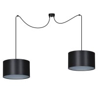Suspension r&eacute;glable Noir Argent Tissu Moderne