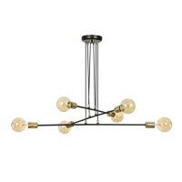 Lampe à suspendre ajustable Noir Rétro 6x...