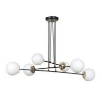 Lampe &agrave; suspendre noire r&eacute;glable en verre...