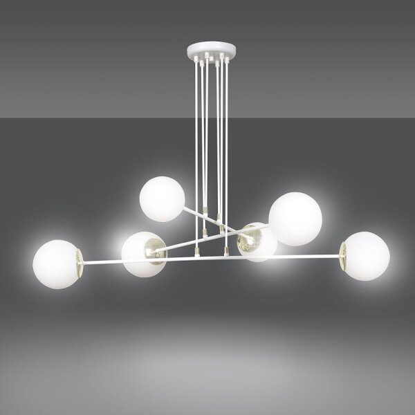 Suspension Blanc ajustable Moderne 6x E27 Salon