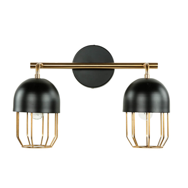 Applique Métal Noir Or Loft Design 2x E14 QUINN