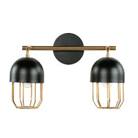 Applique Métal Noir Or Loft Design 2x E14 QUINN