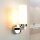 Lampe de salle de bain murale miroir verre métal en chrome blanc élégant