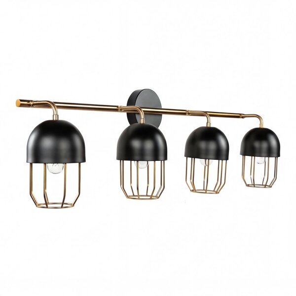 Applique noire or grande 4x E14 métal loft design