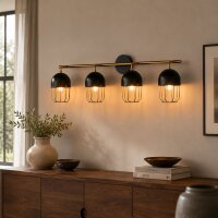 Applique noire or grande 4x E14 métal loft design