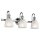 Applique de salle de bain LED en chrome blanc IP44 verre stri&eacute;