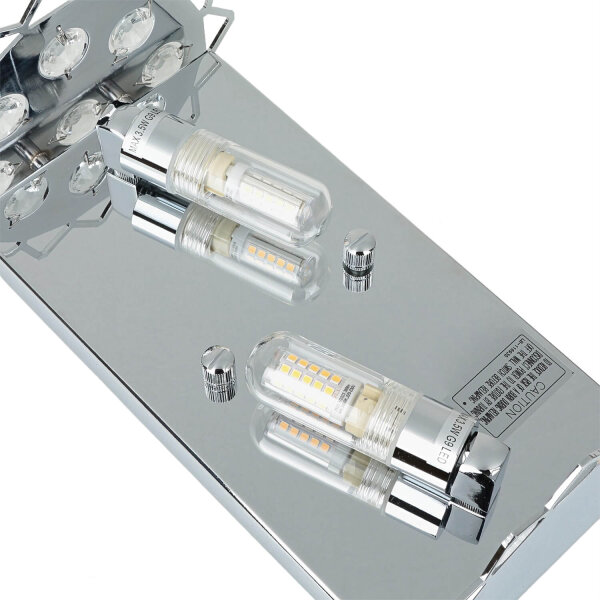 Lampe de salle de bain LED cristal verre IP44 design moderne
