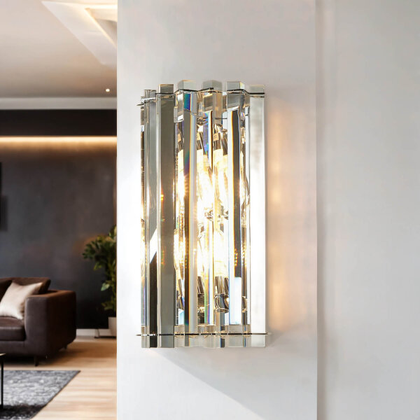 Lampe de salle de bain LED cristal verre IP44 design moderne