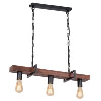 Lampe à suspendre bois métal 3 flammes...