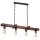 Lampe &agrave; suspendre bois m&eacute;tal noir brun pour 4x E27