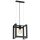 Lampe &agrave; suspendre m&eacute;tal noir rectangulaire abat-jour ouvert