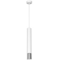 Lampe à suspendre blanche chrome étroite 8...