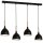 Suspension noir m&eacute;tal bois 4 flammes