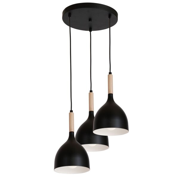 Lampe à suspendre Noir Scandinave Métal 3 flammes