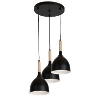 Lampe &agrave; suspendre Noir Scandinave M&eacute;tal 3...