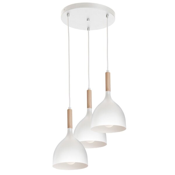Suspension Métal Bois Scandinave Blanc 3
