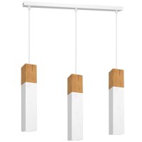 Lampe à suspendre Blanc Métal Bois...