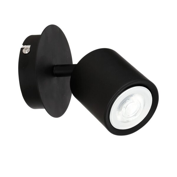 Spot mural noir métal GU10 petit 10 cm Moderne