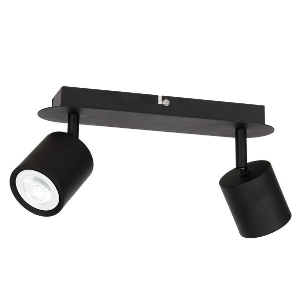 Spot de plafond noir métal 2 flammes GU10