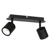 Spot de plafond noir métal 2 flammes GU10