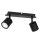 Spot de plafond noir m&eacute;tal 2 flammes GU10