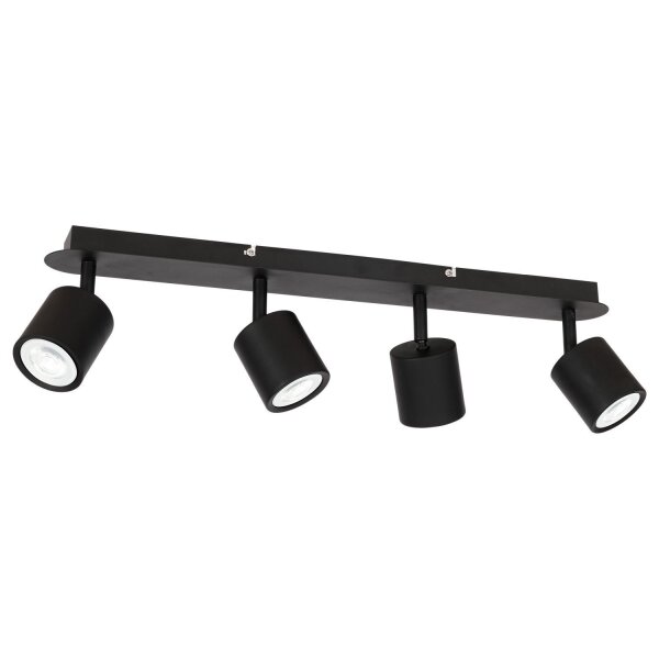 Spot Spot noir 4 flammes Métal Moderne GU10