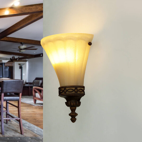 Applique ANABELL 1 Marron Lampe rustique Bras éblouissant