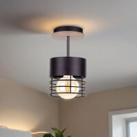 Lampe de plafond Moderne Métal Bois Noir...