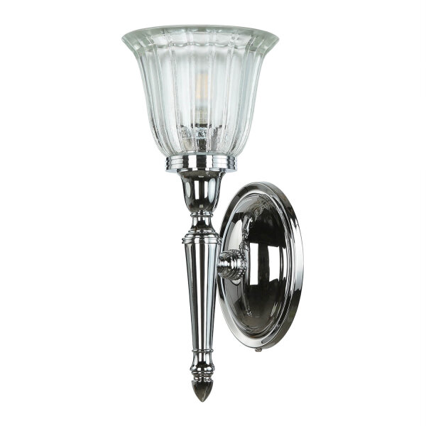 Lampe de salle de bain design LED en laiton verre IP44 en chrome