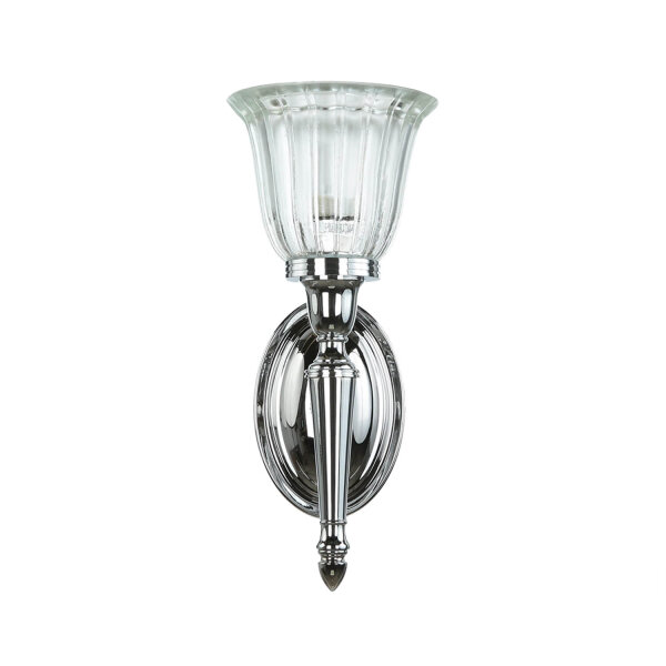 Lampe de salle de bain design LED en laiton verre IP44 en chrome