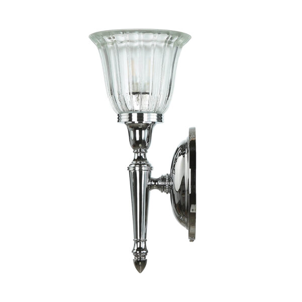 Lampe de salle de bain design LED en laiton verre IP44 en chrome
