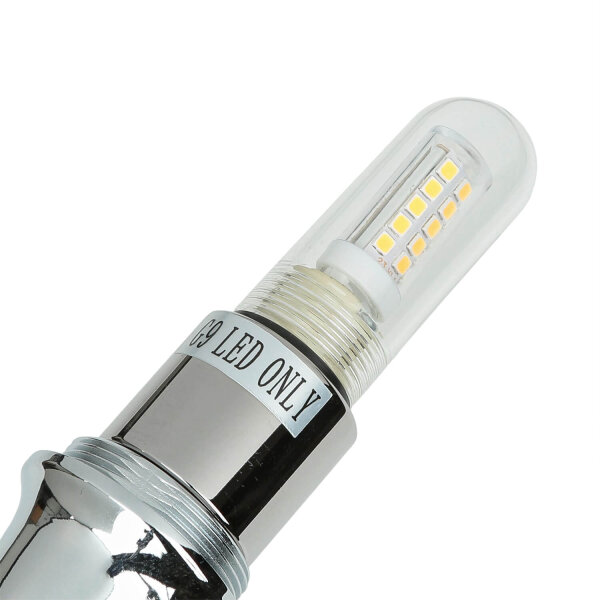 Lampe de salle de bain design LED en laiton verre IP44 en chrome