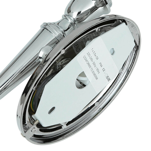 Lampe de salle de bain design LED en laiton verre IP44 en chrome