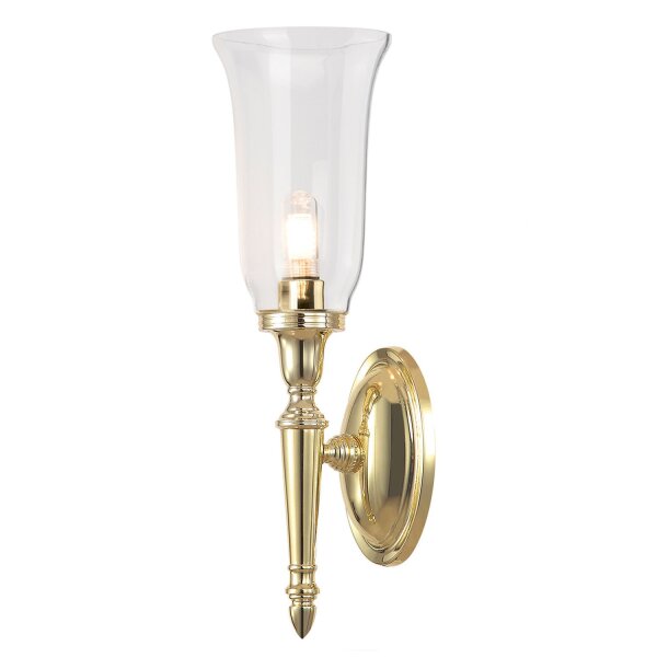 Lampe de salle de bain LED en laiton verre Art Nouveau IP44