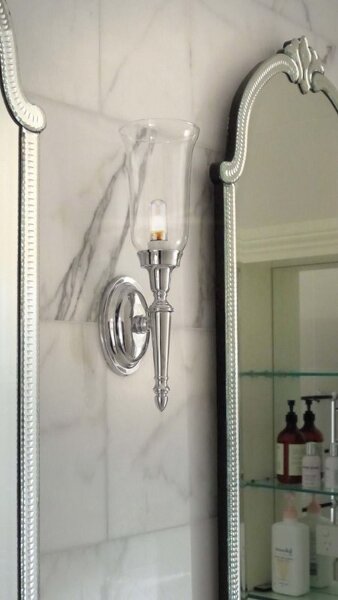 Premium laiton lampe salle de bains IP44 LED en chrome RAZZO