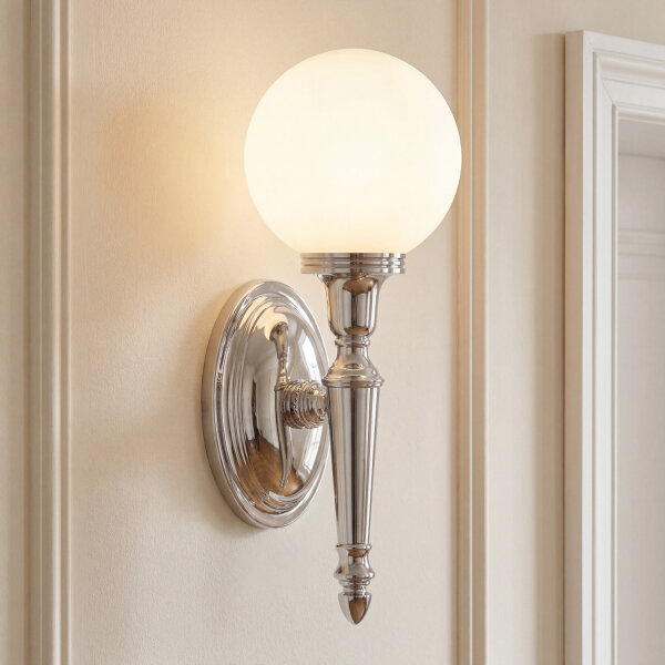 Applique salle de bain IP44 en laiton verre étanche aux projections deau