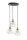 Suspension m&eacute;tal noir fil dor 3 flammes
