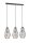 Fil de fer Lampe suspendue noire 3 flammes d&eacute;coratives