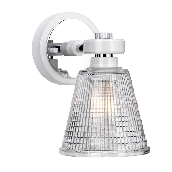 Lampe de salle de bain LED verre IP44 en chrome orientable