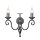 Applique CAMELOT 4 noir forme bougie 2flmg couloir