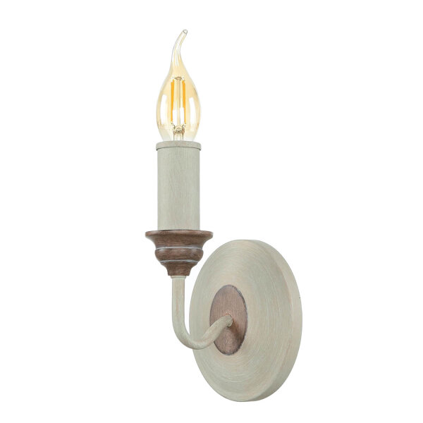 Applique CANDELA 8 Bois Shabby Blanc Bougie Lampe