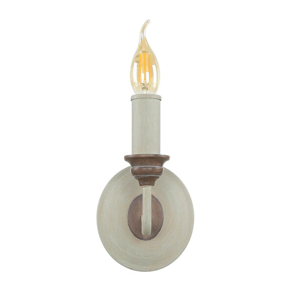 Applique CANDELA 8 Bois Shabby Blanc Bougie Lampe