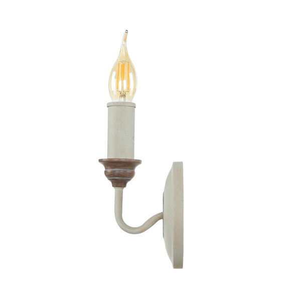 Applique CANDELA 8 Bois Shabby Blanc Bougie Lampe