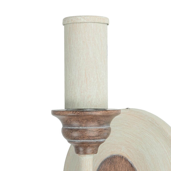 Applique CANDELA 8 Bois Shabby Blanc Bougie Lampe